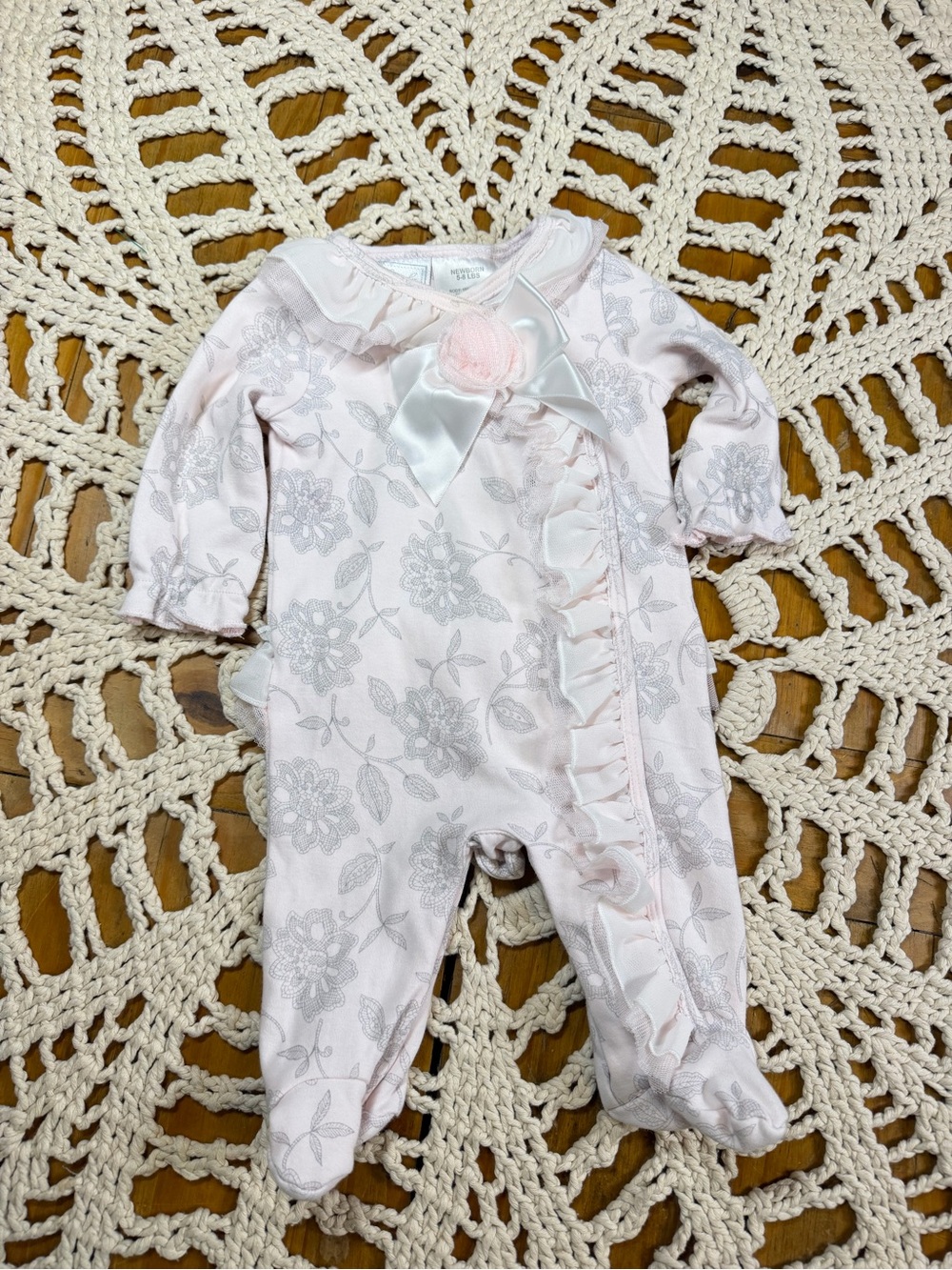 Koala Baby Boutique Newborn 5-8 Lbs Pink Floral Ruffle Footed Sleeper Toys R Us